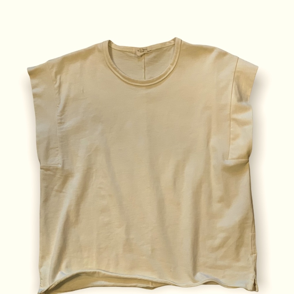 Cream sleeveless tee